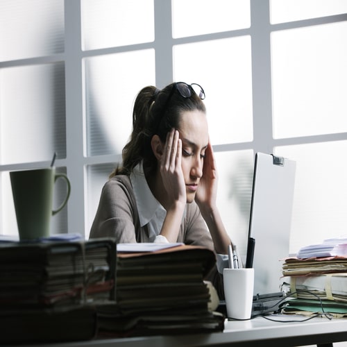 Person experiencing stress related to atrial fibrillation